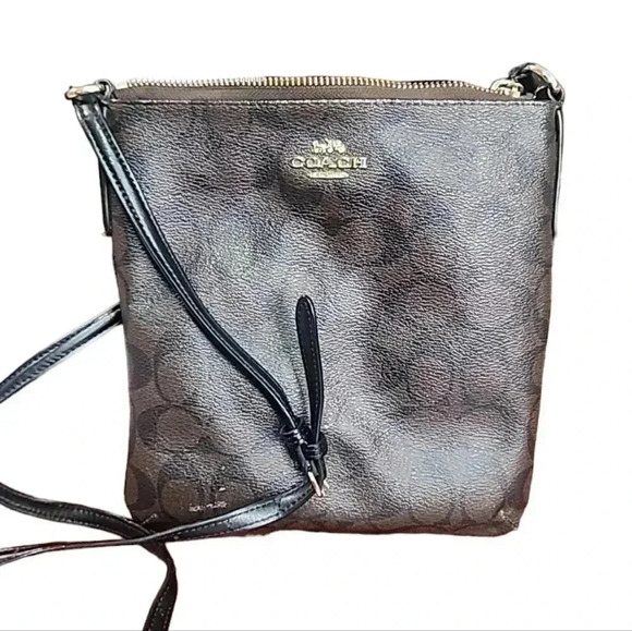 Coach North South Crossbody Bag Signature Brown Black – Authentic - Picture 4 of 9